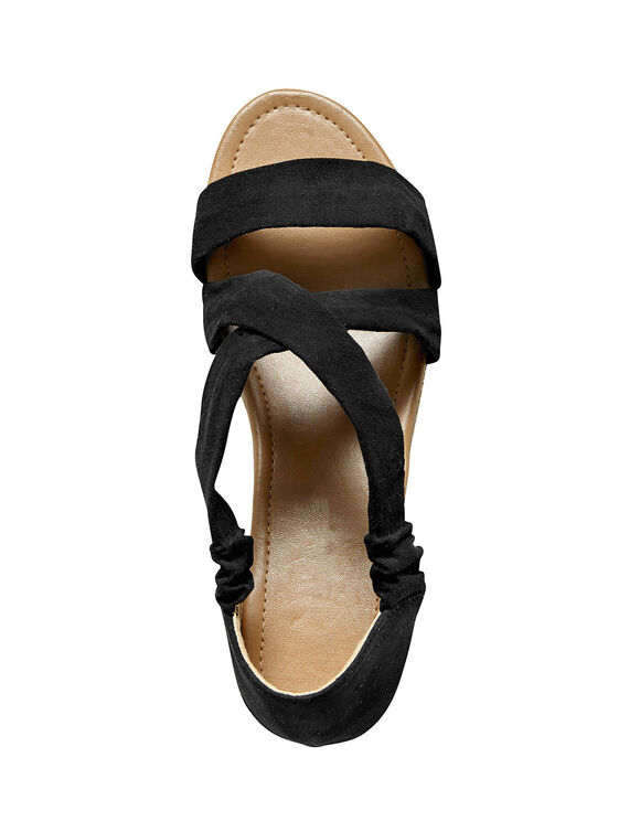 Sandalen met sleehak (zwart)