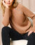 Pull &eacute;paule boutonn&eacute;e bijoux (caramel)