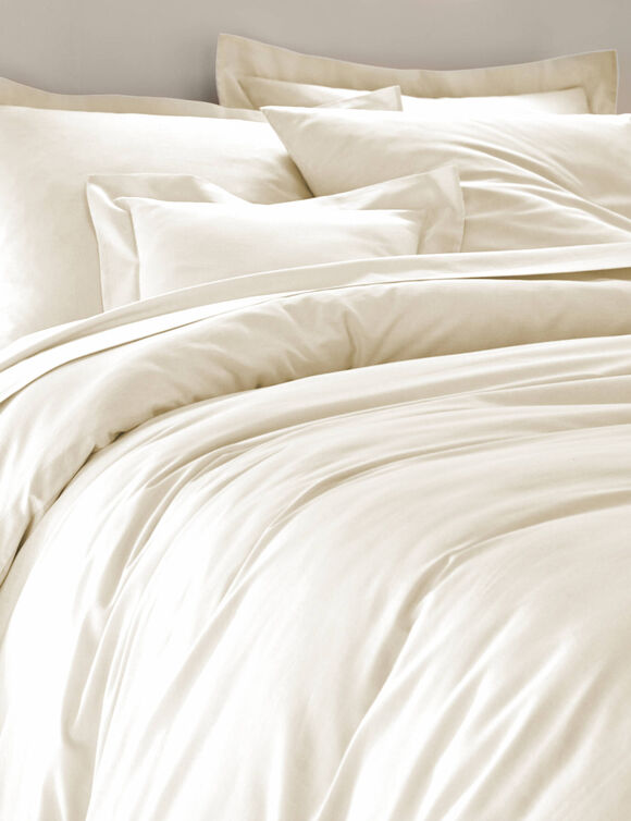 Linge de lit uni polyester-coton Colombine (&eacute;cru)