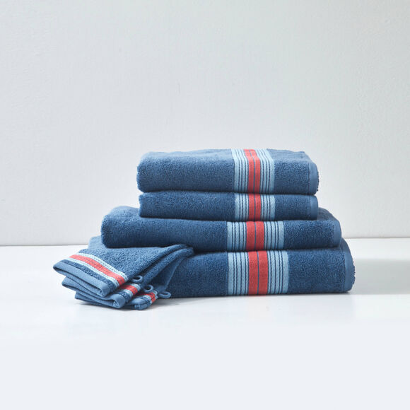 Collectie badhanddoeken met strepen in bayad&egrave;re-stijl &ndash; lusjesbadstof 420 g/m&sup2; (felblauw)