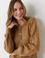 Gilet boutonn&eacute; finition &eacute;cailles, maille pointelle toucher doux (taupe)