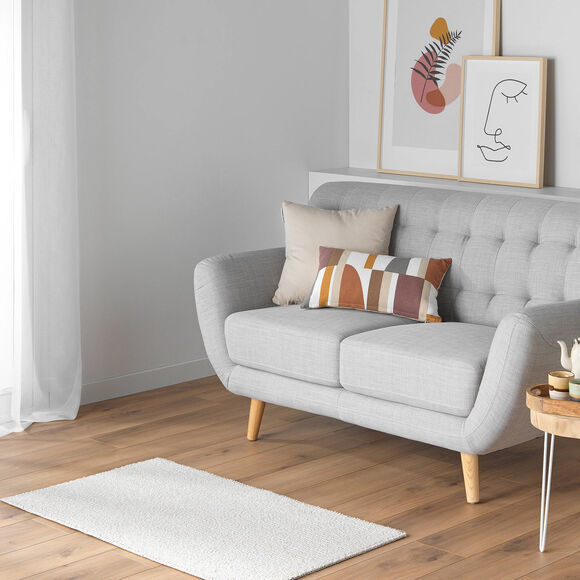 Coussin rectangulaire imprimé géométrique (caramel)