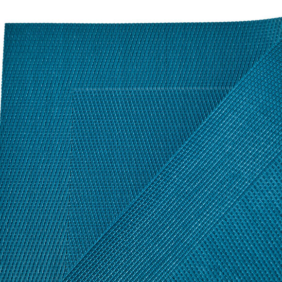 Lot de 4 sets de table - vinyle tress&eacute; (bleu canard)
