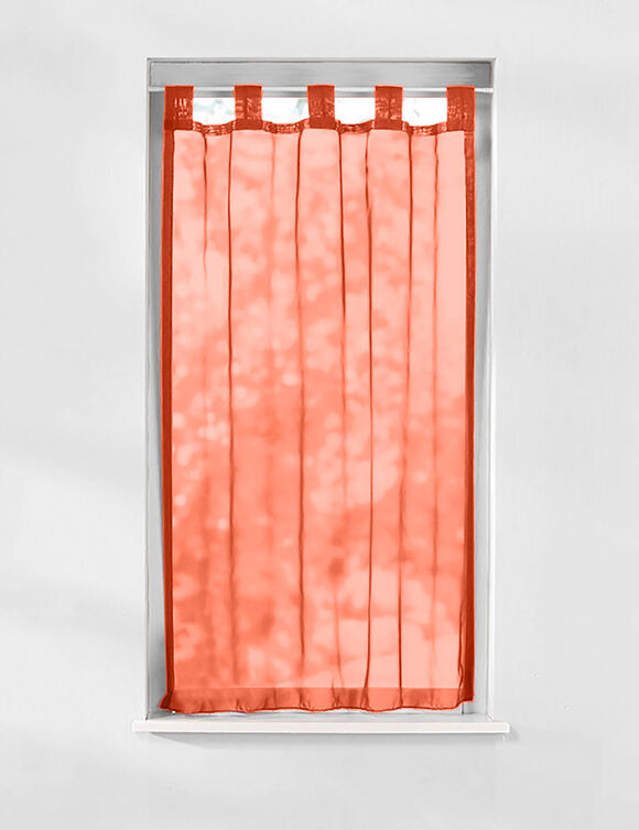 Vitrage droit voile uni finition pattes (terracotta)