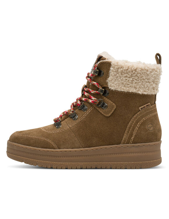 Boots à lacets cuir caramel largeur confort (karamel)