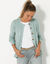 Cardigan in kabeltricot (grijsgroen)