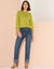 Pull col bateau manches 3/4 (vert mousse)
