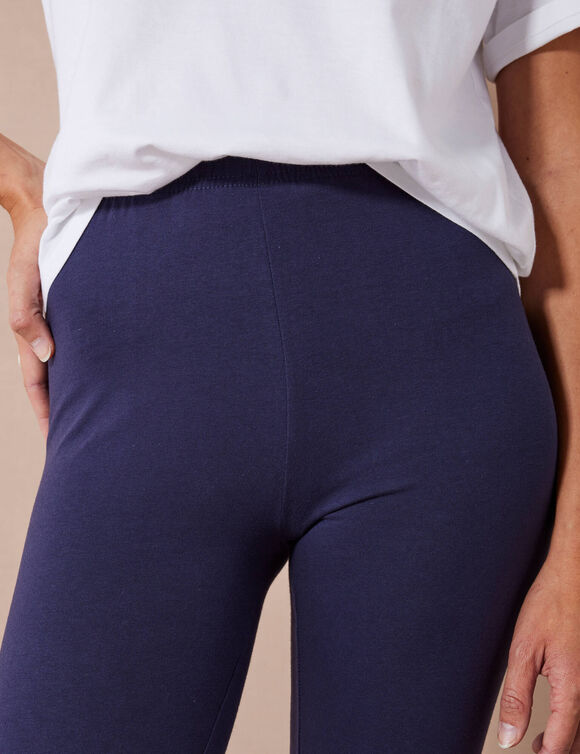 Legging uni maille jersey (marine)