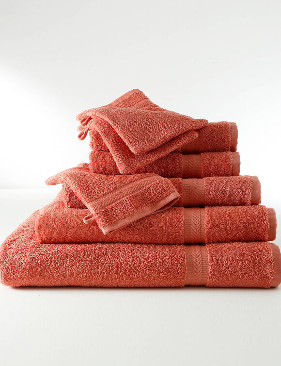 Collection serviettes de bain unies - confort moelleux 420 g/m&sup2; (tomette)