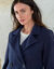 Manteau caban boutonn&eacute; uni (marine)