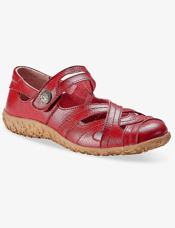 Comfortschoenen in ultrasoepel leer - rood (rood)