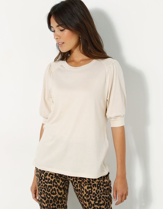 T-shirt ample manches bouffantes (écru)