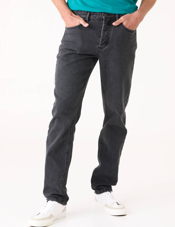 Jean droit basique 100% coton - L28 (gris)
