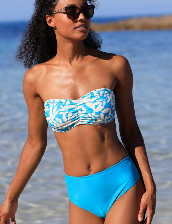 Bikinibeha met beugels Linao - bandeaumodel (turkoois / ecru)