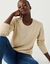 Pull col rond, laine d'agneau (beige)