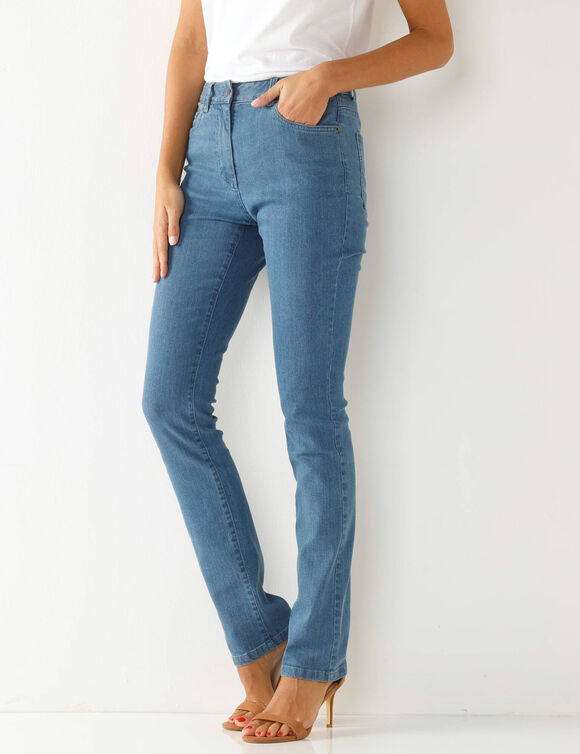Jean sculptant, 5 poches (bleached)