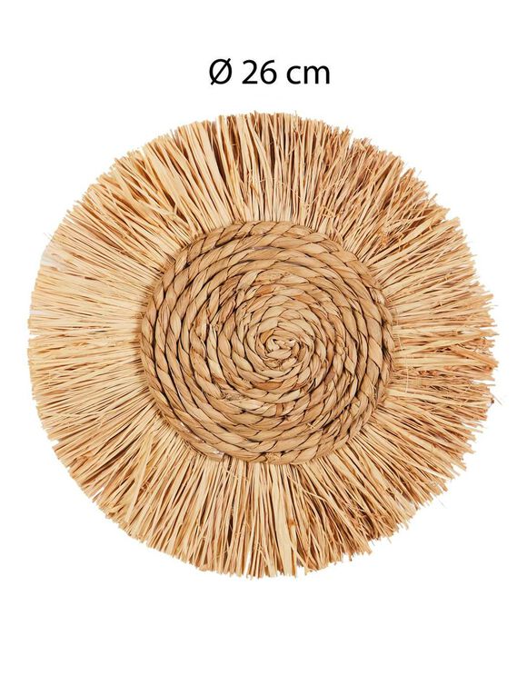 Déco murale ronde en fibres végétales - PM (naturel)