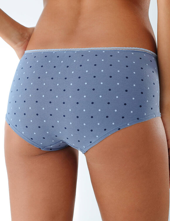 Shorty « motifs fleurettes » en coton - Lot de 4 assortis (bleu / jeans)
