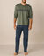 Pyjama pantalon jersey coton manches longues (kaki / marine)