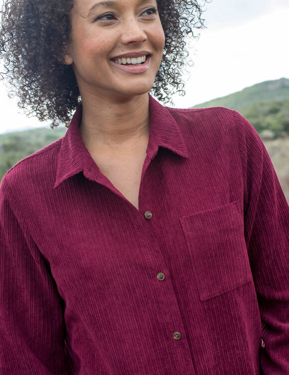 Chemise en velours côtelé (prune)