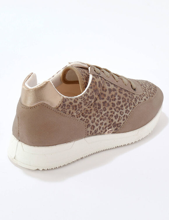 Baskets lacées spécial pieds sensibles en tissu extensible - irisé (sable)