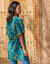 Tunique voile imprimée (bleu turquoise)