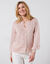Vest met knoopsluiting en geschulpte afwerking, pointelletricot met mohairtouch (poederroze)