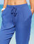 Effen soepele broek in crepon (blauw)