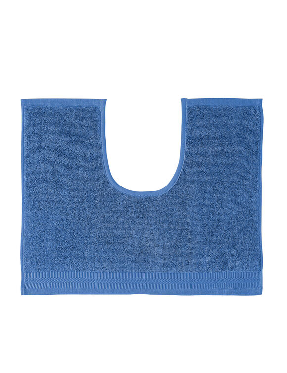 Tapis de bain &eacute;ponge liteau chevron (bleu dur)