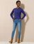 Pull col rond, laine d'agneau (bleu dur)