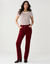 Rechte broek, corduroy (donkerrood)