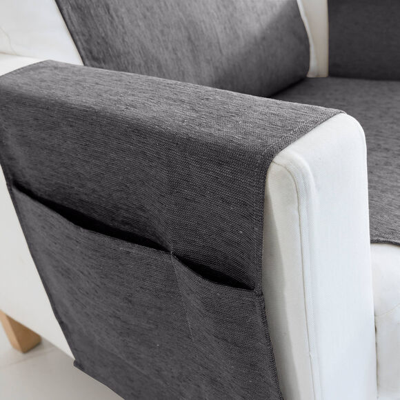 Prot&egrave;ge-salon tissu chenille (gris)