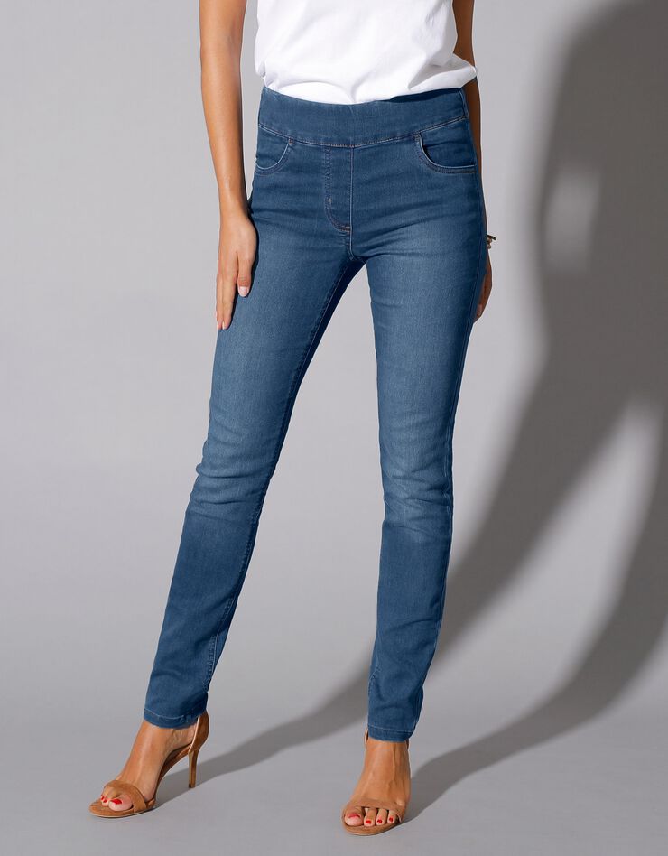 Nauwsluitende jegging in ultracomfortabele jeans, stone, hi-res image number 3
