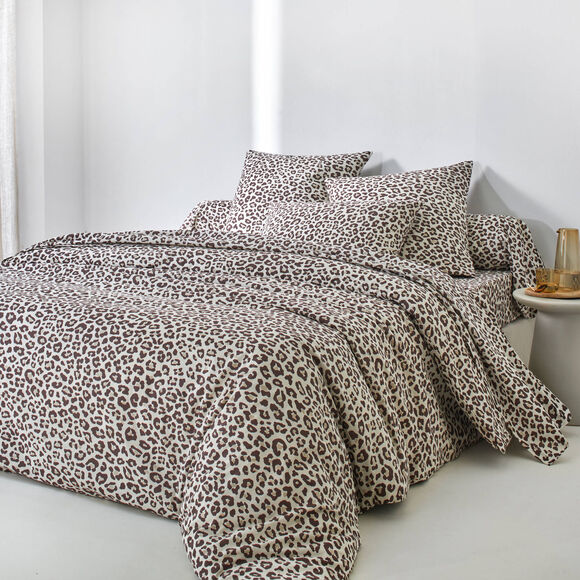 Beddengoed L&eacute;onard bedrukt - katoen 52 draden/cm&sup2; (beige)
