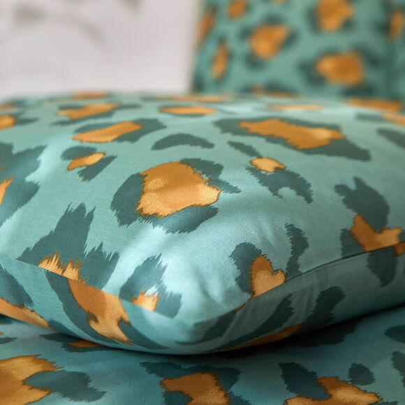 Linge de lit Pedro en polycoton imprimé peau de bête (vert)