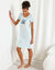 Chemise de nuit courte imprimée "vase fleuri" (aqua)