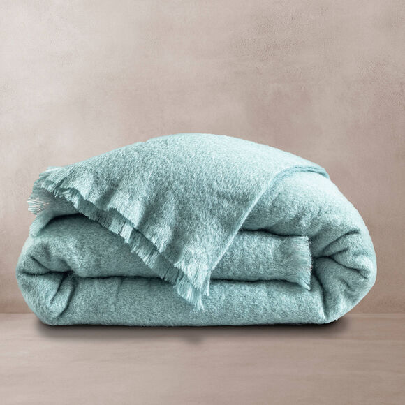 Couverture laine mohair angora (eucalyptus)