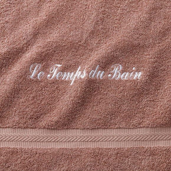 Effen handdoek, zacht comfort, personaliseerbaar (kastanje)