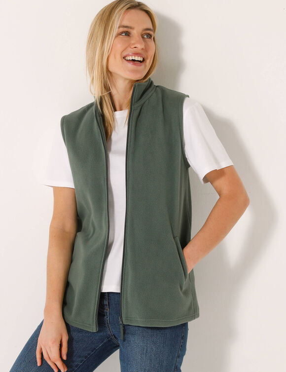 Veste polaire zippée sans manches (bronze)