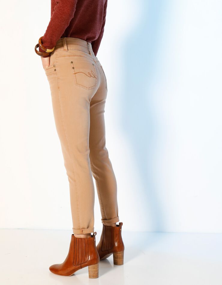 Gekleurde smalle jeans, 7/8-lengte, karamel, hi-res image number 2
