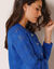 Cardigan met 'juweel' knopen (blauw)