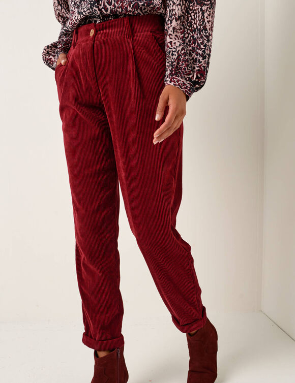 Pantalon 7/8ème, velours (bordeaux)