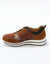 Sneakers met sleehak, rits in veters (bruin)