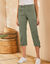 7/8-broek met tailleband in tricot (kaki)