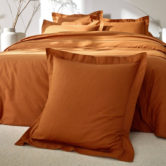 Linge de lit uni coton (châtaigne)