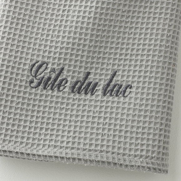 Serviette de bain nid d'abeille  Colombine®, personnalisable, 240 g/m2 (grijs)