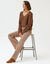 Wijde broek met hoge taille, gemiddelde lengte (beige)