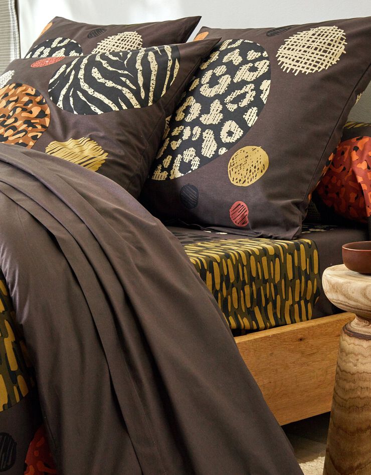Linge de lit Georges en coton (chocolat)