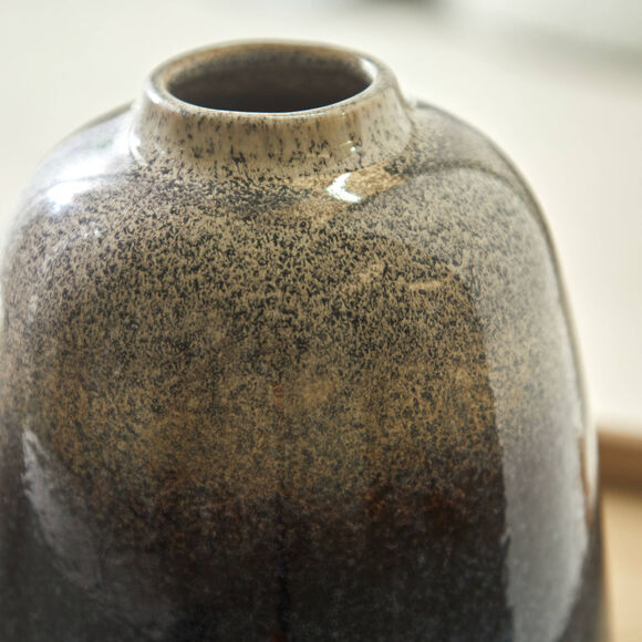 Vase en céramique finition émail (bleu)