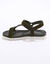 Sandales scratchées largeur confort en cuir style rando certifié LWG (kaki)